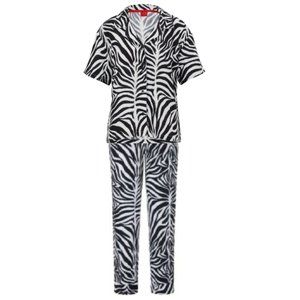 HUGO BOSS Zebra Print Gabardine Top/Pant Set Size L